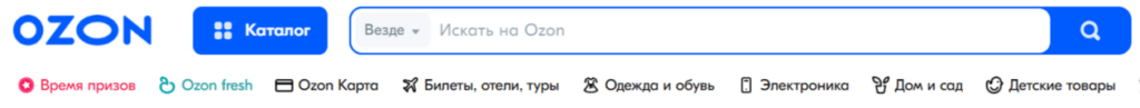 поисковая строка Озон