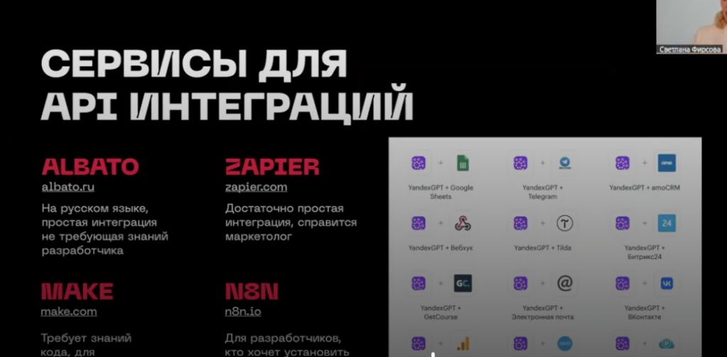 Сервисы для API интеграций