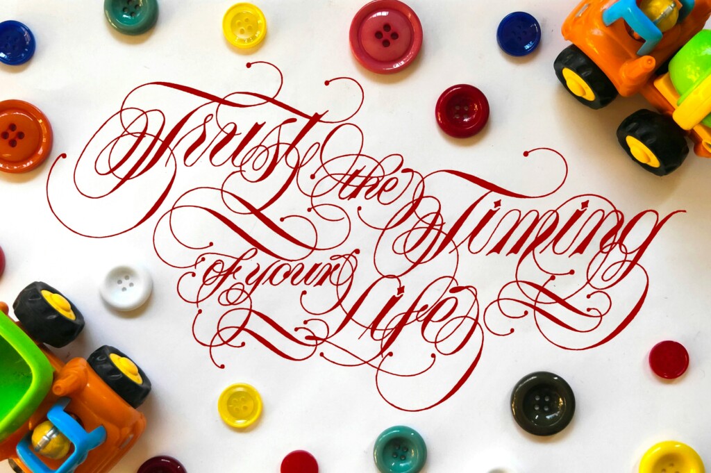 Надпись пером